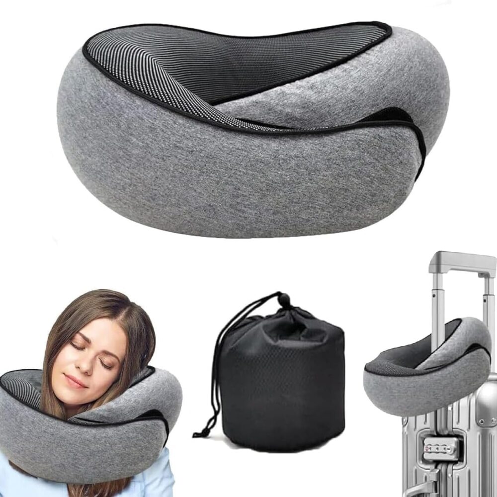 WEERSHUN Travel Pillow for Airplanes, 2026 New Memory Foam Neck Pillow with Chin Wrap for Traveling, Suitable for Airplanes, Offices and Cars